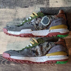 Satorisan Chacrona Shoes Green Camo Suede Cotton Sneakers